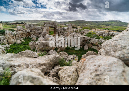 Ta Hagrat tempio, Malta, l'Europa. Foto Stock