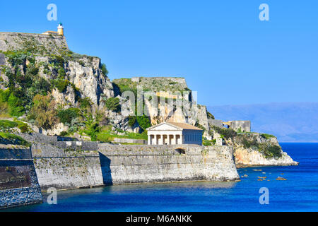 Vecchio Kerykra Phanteon. Importante attrazione turistica di Corfù, Grecia. Foto Stock