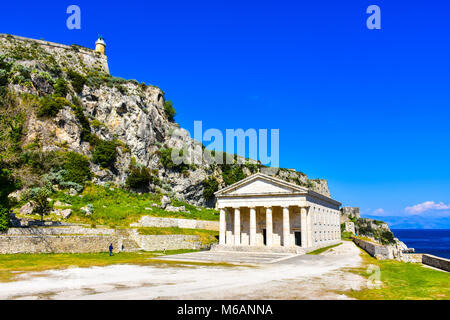 Vecchio Kerykra Phanteon. Importante attrazione turistica di Corfù, Grecia. Foto Stock