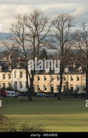 L'architettura georgiana della Barossa luogo nel tardo inverno sunshine, Perth, Scotland, Regno Unito. Foto Stock