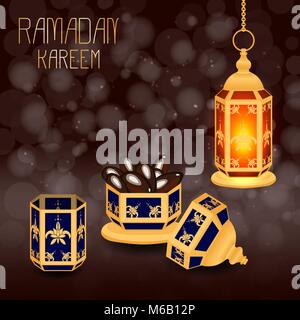 Il Ramadan Kareem. Concetto di vacanza islamica Illustrazione Vettoriale