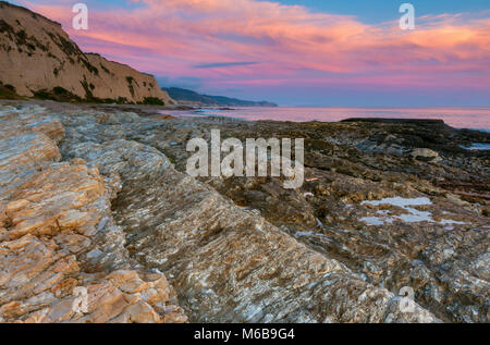 Crepuscolo, scolpito Beach, Point Reyes National Seashore, Marin County, California Foto Stock