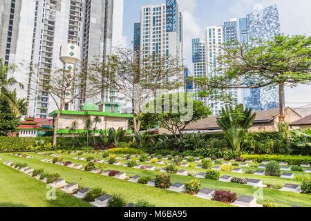 Campo olandese di onore Menteng Pulo di Jakarta, isola di Giava, Indo Foto Stock