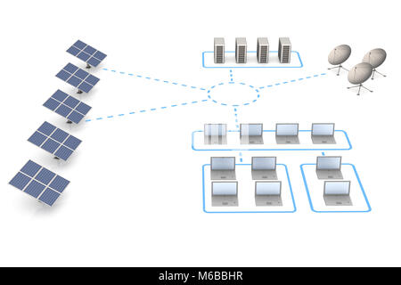 Energia e reti 3d rendering Foto Stock