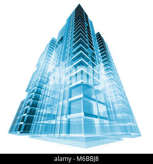 Edificio di moderna costruzione 3d rendering Foto Stock
