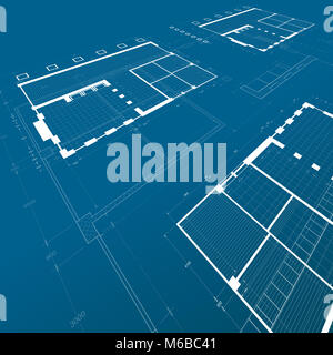 Modello 3D rendering costruzione Foto Stock