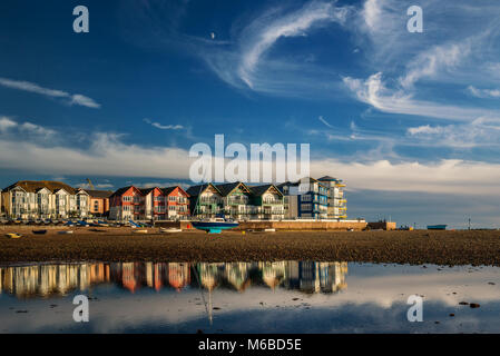 Sera riflessioni all'intestino Exmouth Devon orientale Foto Stock