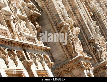 Dettagli del Duomo di Milano Foto Stock