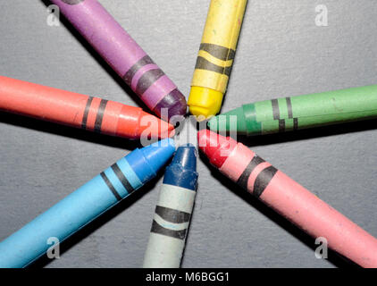 Crayons prevista in un cerchio Foto Stock