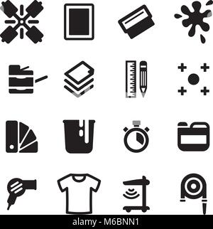 Schermo le icone di stampa Illustrazione Vettoriale