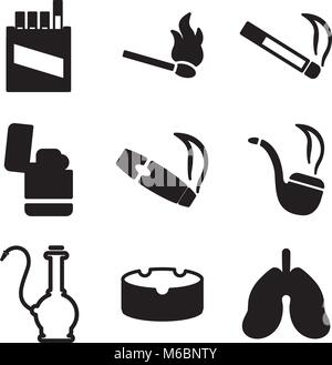 Icone di fumare Illustrazione Vettoriale