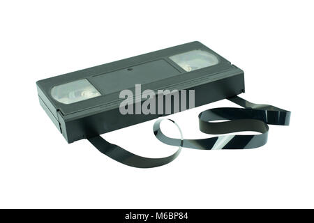 Video cassette isolate su sfondo bianco Foto Stock