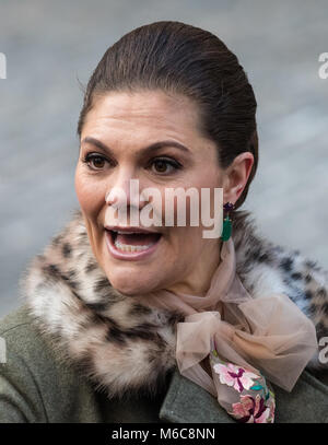 Il Duca e la Duchessa di Cambridge, accompagnato da Crown Princess Victoria e Prince Daniel, incontrare il pubblico svedese durante una passeggiata attorno a Stoccolma. Dotato di: Crown Princess Victoria dove: Stoccolma, Regno Unito quando: 30 Jan 2018 Credit: John Rainford/WENN.com Foto Stock