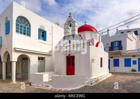 Agia Anna chiesa sulla isola di Mykonos, Grecia Foto Stock