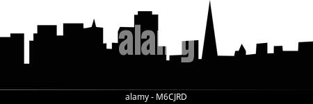 Sf skyline silhouette su sfondo bianco Illustrazione Vettoriale