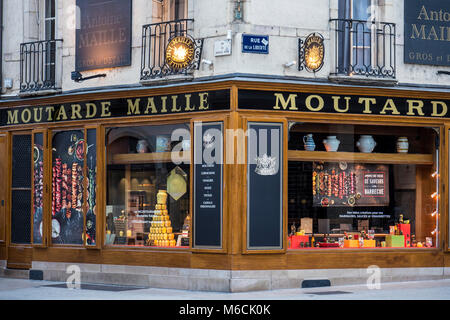 Moutarde Maille shop Dijon Cote d'Or Bourgogne-Franche-Comté Francia Foto Stock