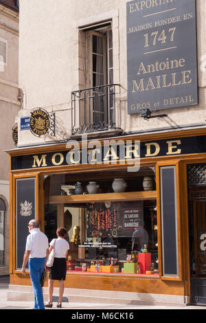 Moutarde Maille shop Dijon Cote d'Or Bourgogne-Franche-Comté Francia Foto Stock