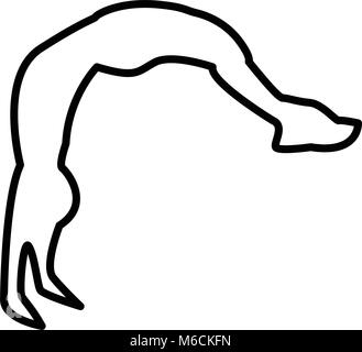 Silhouette backflip delineano su sfondo bianco Illustrazione Vettoriale