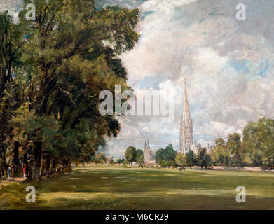 La Cattedrale di Salisbury da abbassare Marsh chiudono, John Constable, 1820, National Gallery of Art di Washington DC, USA, America del Nord Foto Stock