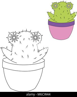 Simpatico cartoon di rana isolato su bianco per le pagine da colorare fiore a forma di rana anti-stress libri rana verde bella carino rana per bambini armadio di stampa Illustrazione Vettoriale