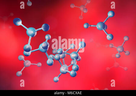 Molecola astratto modello, illustrazione. Foto Stock