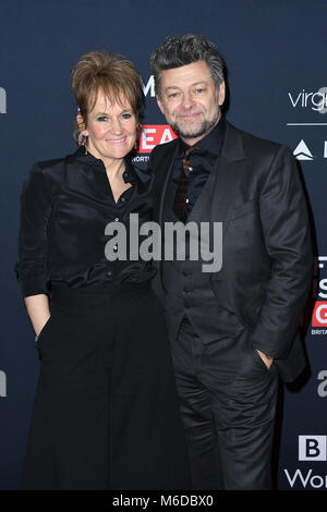 Los Angeles, CALIFORNIA, Stati Uniti. 2 marzo 2018. 2 marzo 2018 - Los Angeles, California - Andy Serkis. Il film è UN'OTTIMA accoglienza per onorare i candidati britannici che si tengono in una residenza privata. Credito fotografico: Birdie Thompson/Admedia Foto Stock