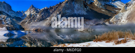 Vista panoramica di Riaño. Picos de Europa. Spagna Foto Stock