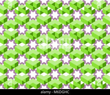 Modello geometrico di ultra violetto e verde isolato a colori su sfondo bianco - illustrazione vettoriale EPS10. Illustrazione Vettoriale