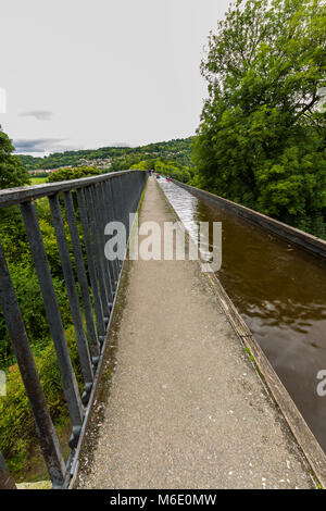 Regno Unito - SETTEMBRE Alzaia dell'Acquedotto Pontcysyllte Settembre 16, 2017 a Wrexham, Regno Unito Foto Stock