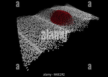 Ballare la scienza e la tecnologia bandiera nazionale, frammentazione digitale Foto Stock