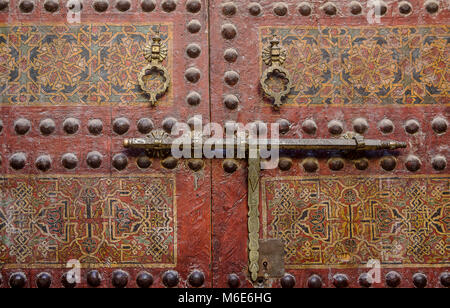 Dettaglio, Porta di Zaouia Sidi Ahmed Tijani, la medina di Fez.Marocco Foto Stock