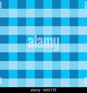 Blu tovaglia gingham seamless sfondo vettoriale design pattern Illustrazione Vettoriale