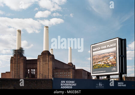 Battersea Power Station, Londra UK, nel 2013, prima di riqualificazione del sito Foto Stock