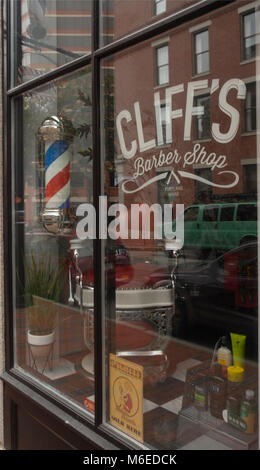 Cliff's Barber shop Portland Maine Foto Stock