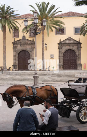 La Iglesia de Nuestra Senora de los Angeles in Plaza la Libertad, Garachico Foto Stock