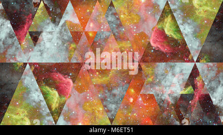 Immagine della nebulosa galassia e la Geometria Sacra collage. Abstract cosmo. Gli elementi di questa immagine fornita dalla NASA. Foto Stock