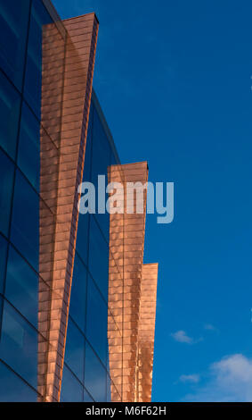 Dettaglio dell'architettura su Arena Birmingham ( NIA - National Indoor Arena), Birmingham, Inghilterra, Europa Foto Stock