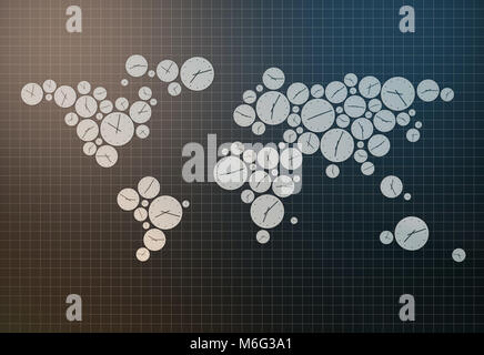 Il tempo è una mappa del mondo, il tempo è denaro Foto Stock