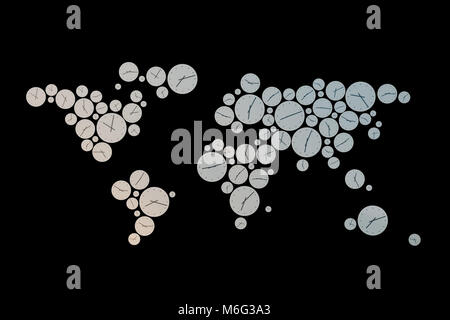 Il tempo è una mappa del mondo, il tempo è denaro Foto Stock