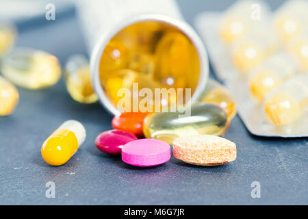 Medical pillole closeup Foto Stock