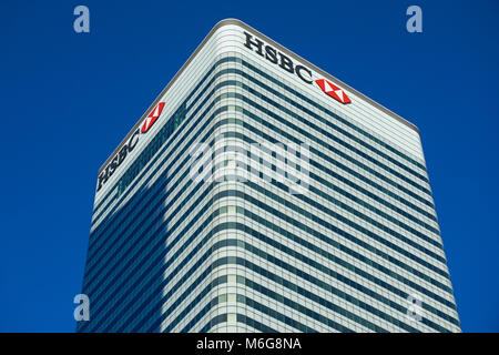 HSBC Tower a Canary Wharf, Londra Inghilterra Regno Unito Foto Stock