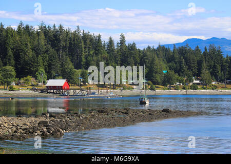 Colorata estate mare paesaggio scattate a Malcolm Island BC, Canada. Foto Stock