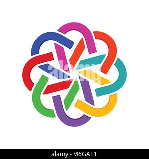 Geometrica astratta di gruppo collegati simbolo Vector Graphic Logo Design Illustrazione Vettoriale