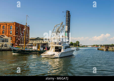 Mystic River ponte mobile   Mystic, Connecticut, Stati Uniti d'America Foto Stock