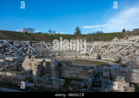 L'antico anfiteatro nella città greca di Larissa (Grecia centrale) Foto Stock