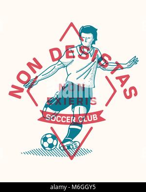 Si tratta di un'illustrazione in onore di quei giocatori di calcio che vogliono diventare campioni Illustrazione Vettoriale