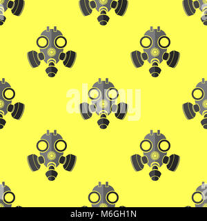 Maschera a gas Seamless Pattern. Icona di respiratore Texture Foto Stock