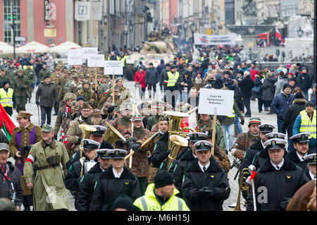 IV Defilade nazionale della memoria dei soldati maledetto in Gdansk, Polonia. 4 marzo 2018 © Wojciech Strozyk / Alamy Live News Foto Stock