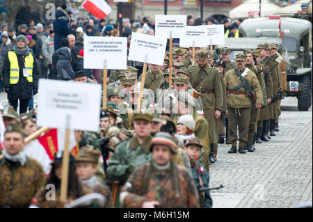 IV Defilade nazionale della memoria dei soldati maledetto in Gdansk, Polonia. 4 marzo 2018 © Wojciech Strozyk / Alamy Live News Foto Stock