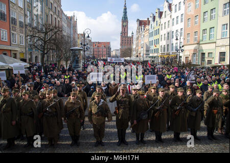 IV Defilade nazionale della memoria dei soldati maledetto in Gdansk, Polonia. 4 marzo 2018 © Wojciech Strozyk / Alamy Live News Foto Stock